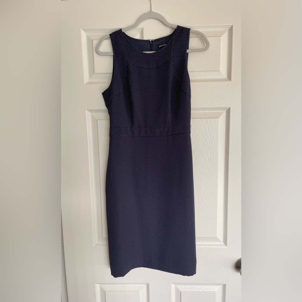 J. Crew Mercantile Navy/White Polka Dot Dress